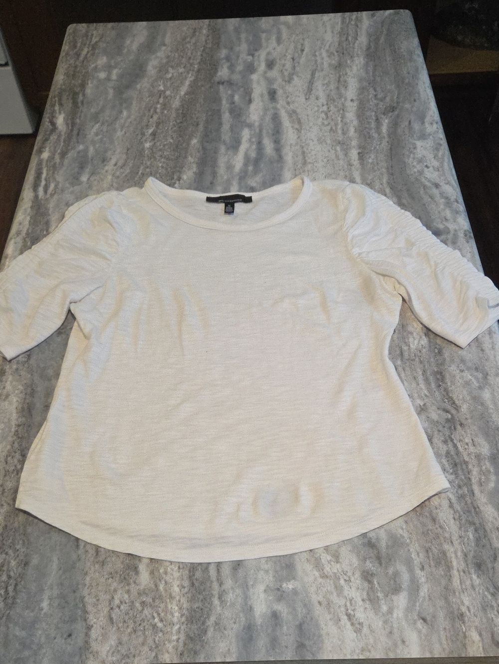 Women's Short Sleeve Crewneck Top in Light Cream